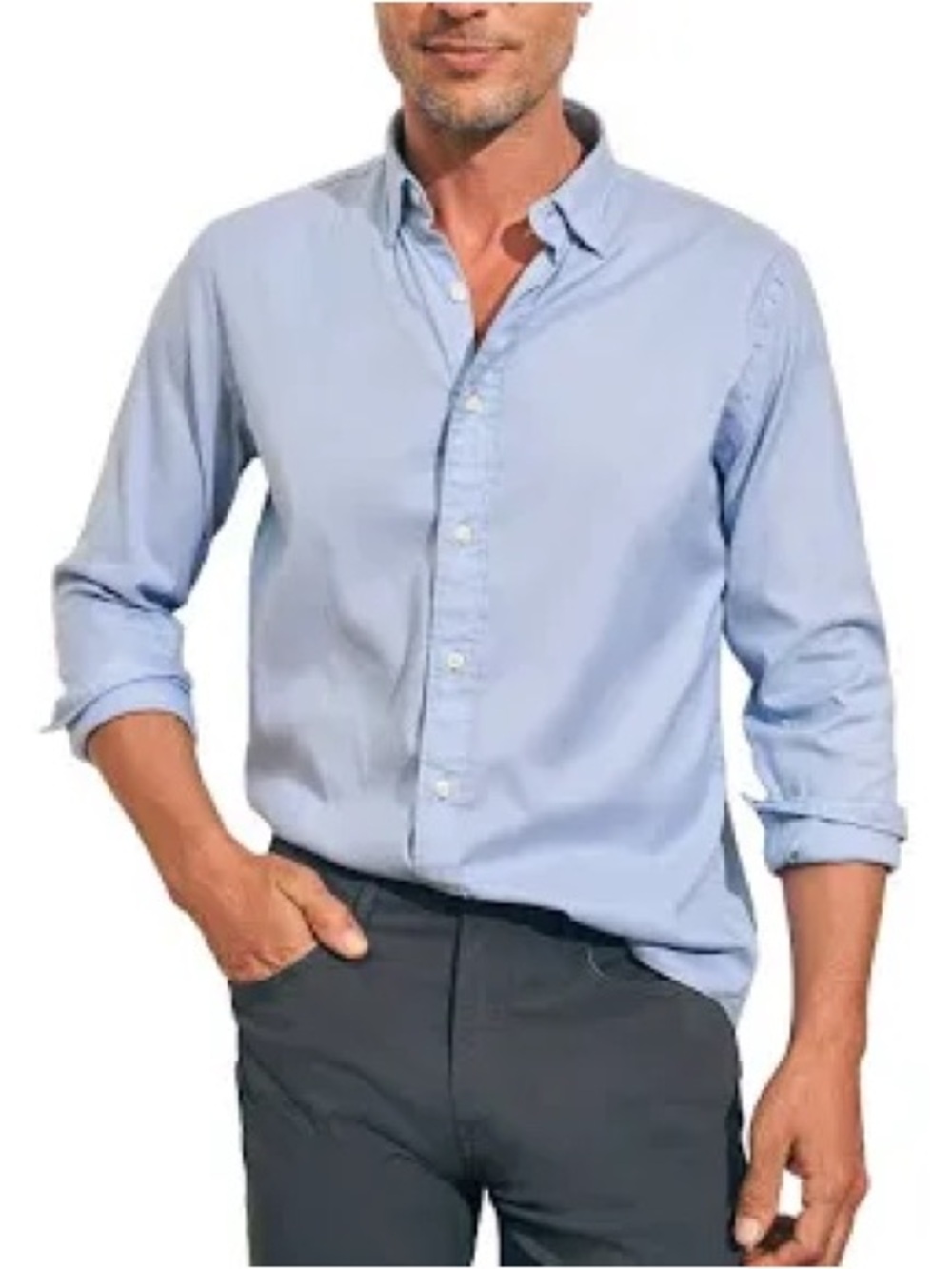 Mens Faherty Movement Shirt, Light Blue, Medium